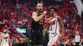 Stephen Curry lors de la victoire de Golden State à Minnesota (103-89, play-offs NBA), le 4 mai 2025