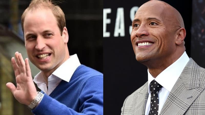 Le prince William et Dwayne Johnson