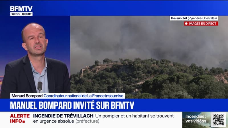 Motion de censure des Écologistes sur la gestion de la canicule: "On va la voter", confirme Manuel Bompard, coordinateur national de La France insoumise