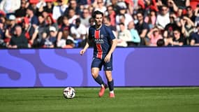 Le milieu de terrain Vitinha contre Angers, le 5 avril 2025 au Parc des Princes