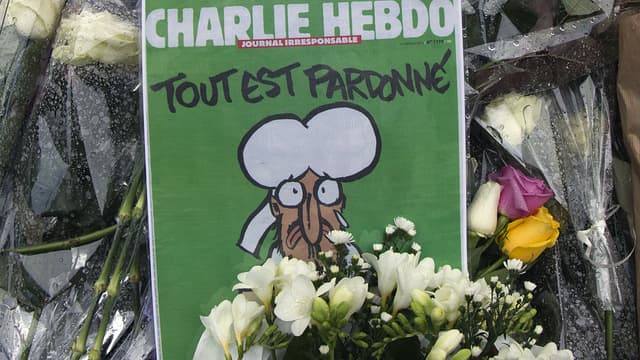 La Une du numéro historique de Charlie Hebdo du 14 janvier 2015.