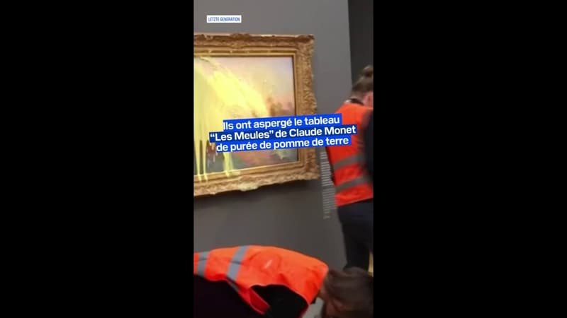 Des militants écologistes lancent de la purée sur un tableau de Monet dans un musée