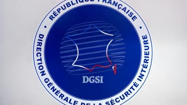 Le logo de la Direction générale de la sécurité intérieure (DGSI) à Levallois-Perret, le 13 juillet 2018, près de Paris