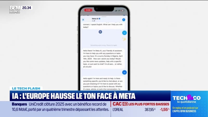 Le Tech Flash : IA, l'Europe hausse le ton face à Meta, par Léa Benaim - 09/02