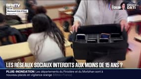 Dans un lycée du Val-d'Oise, les élèves de terminale déposent leur téléphone portable avant de se rendre en classe