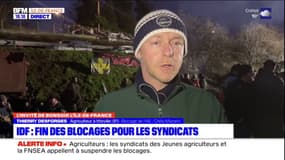  "L'intention va dans le bon sens, le monde agricole a été écouté", assure Thierry Desforges, agriculteur à Itteville présent sur le blocage de l'A6 à Chilly-Mazarin 