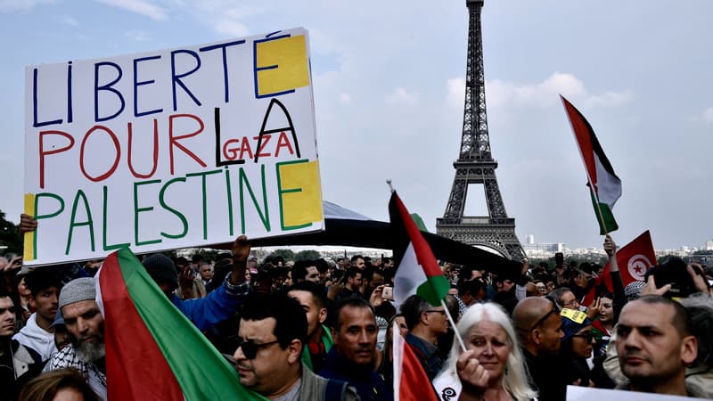 Un rassemblement en soutien à la Palestine, le 16 mai 2018, après le transfert de l'ambassade américaine à Jérusalem