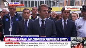 Emmanuel Macron: "Presque trois ans jour pour jour après l'assassinat de Samuel Paty, c'est à nouveau dans une école que frappe le terrorisme"