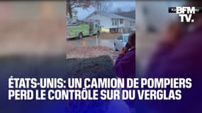 États-Unis: les images d'un camion de pompiers qui perd le contrôle sur une route verglacée  