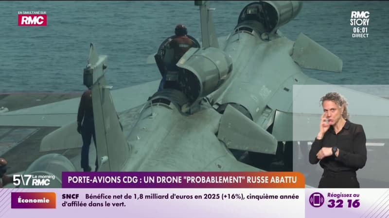 Porte-avions CDG : un drone "probablement" russe abattu