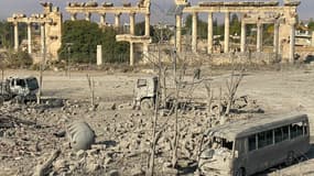  Baalbek, dans la vallée orientale de la Bekaa au Liban, où se trouve le temple romain de la ville antique, le 7 novembre 2024, a été visé par une frappe aérienne israélienne. 