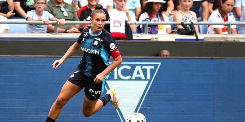 Tess Laplacette lors d'OL Lyonnes-OM, le 7 août 2025.