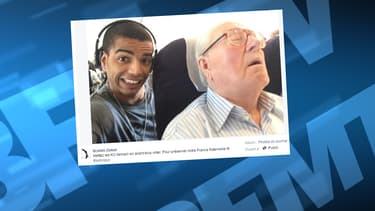 Brahim Zaibat au côté de Jean-Marie Le Pen