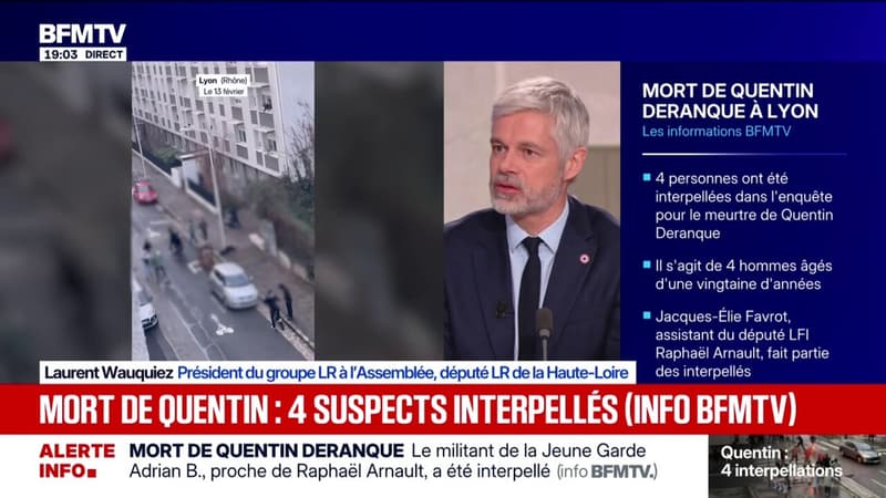 Mort de Quentin à Lyon: "La France Insoumise est le premier danger pour la République", estime Laurent Wauquiez (LR)