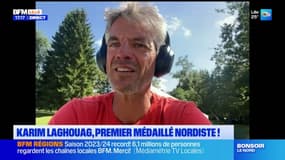 La joie de Karim Laghouag, cavalier roubaisien et médaillé d'argent par équipes