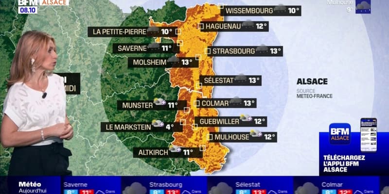 Météo Alsace: ciel couvert avec des averses parfois orageuses