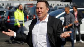 Elon Musk, le 3 septembre 2020 à Grünheide près de Berlin