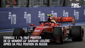 Formule 1 : "Il faut profiter de ce moment-là" savoure Leclerc après sa pole position en Russie