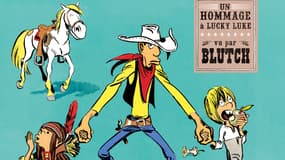 La couverture du nouvel album de Lucky Luke, "Les Indomptés", dessiné par Blutch, dévoilé le 1er décembre 2023.