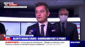 Gérald Darmanin sur la vigilance rouge: "Malgré un blessé, nous n'avons ni décès ni accident grave à déplorer pour l'instant"