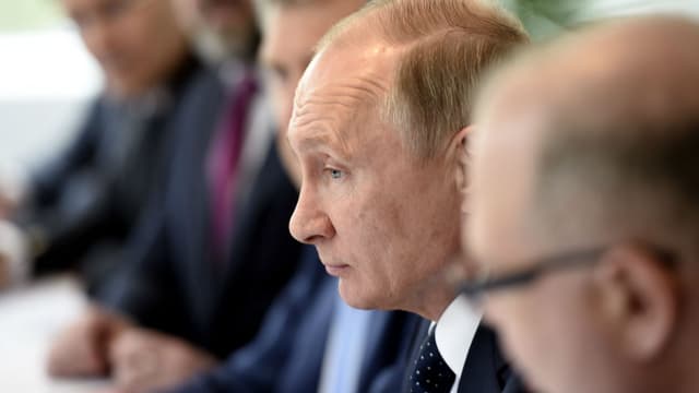 Le président russe Vladimir Poutine lors d'une rencontre avec le président finlandais à Savonlinna, en Finlande, le 27 juillet 2017.