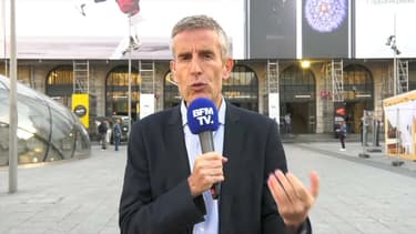 Le directeur général SNCF Transilien en gare Saint-Lazare ce mercredi matin.