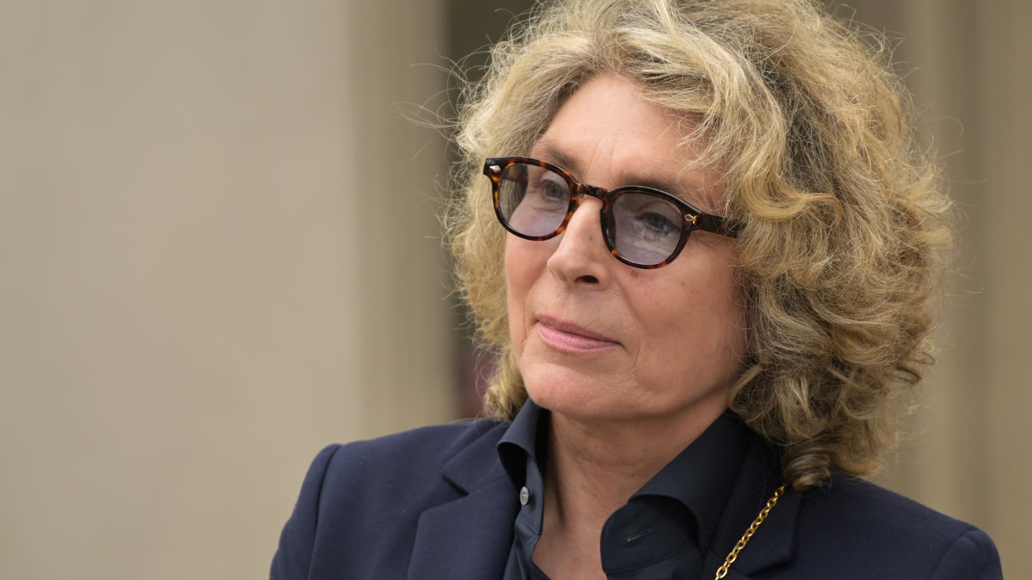 Marie-Ange Nardi lors des obsèques de Patrice Laffont au cimetière du Pere Lachaise à Paris, le 23 août 2024. on August 23, 2024.