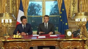 Emmanuel Macron signe les trois derniers textes de loi de l'année
