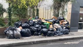 Les poubelles continuent de s'accumuler dans le 17e arrondissement de Paris.