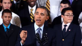 Barack Obama lors de son discours en faveur des minorités à la Maison Blanche le 27 février 2014.