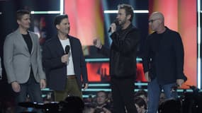 Les membres de Nickelback lors de leur intronisation au Canadian Music Hall of Fame