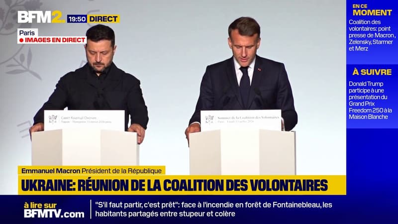 La coalition des volontaires a une "force multilatérale pour l'Ukraine maintenant prête à agir", affirme Emmanuel Macron