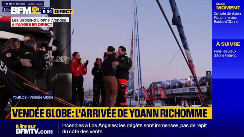 Vendée Globe: l'accolade entre Yoann Richomme et Charlie Dalin