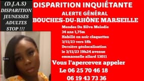 Une trentenaire est portée disparue à Marseille depuis le 3 novembre 2023.