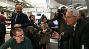 Guillaume Pepy et Édouard Philippe, le samedi 19 octobre à la Gare de l'Est 