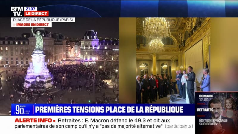 Retraites: Emmanuel Macron défend le 49.3 et dit aux parlementaires de son camp qu'il n'y a 