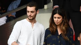 Louis Sarkozy et son épouse Natali Husic à Paris le 25 août 2018