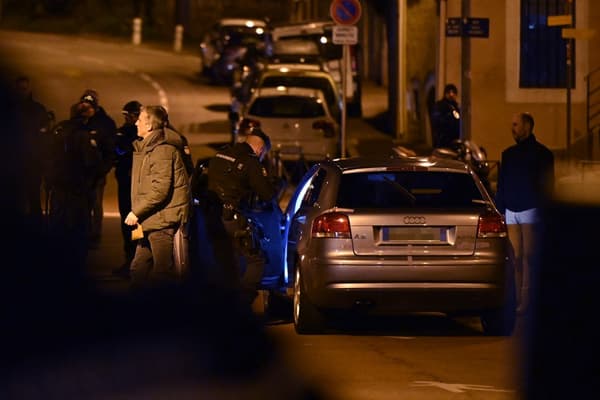 L'Audi A3 de Nordahl Lelandais lors d'une reconstitution du meurtre à Chambéry, le 21 mars 2019. L'Audi A3 de Nordahl Lelandais lors d'une reconstitution du meurtre à Chambéry, le 21 mars 2019.