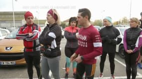 Jonathan Daval lors d'une course en hommage à sa femme Alexia quelques jours après sa disparition