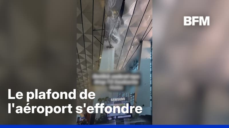 À Jakarta (Indonésie), le plafond de l'aéroport international Soekarno-Hatta s'effondre