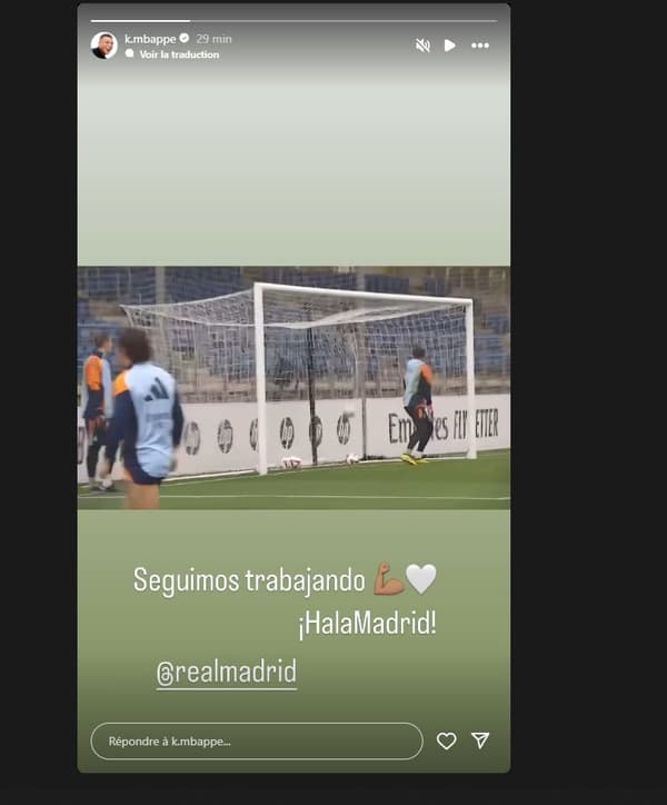 La capture de Kylian Mbappé lors de l'entraînement du Real Madrid, le 16 octobre 2024