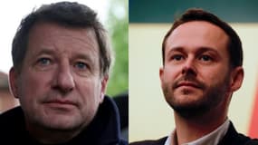 Le sénateur Yannick Jadot (à gauche) et l'adjoint à la mairie de Paris David Belliard (à droite).