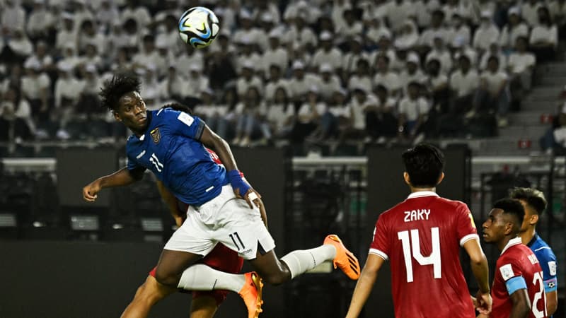 Allen Obando avec les U17 de l'Equateur, le 10 novembre 2023