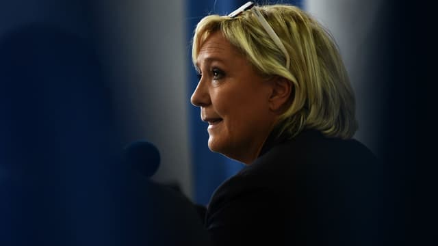 Marine Le Pen lors d'une conférence de presse le 8 octobre 2017 à Carpentras.