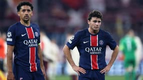 Marquinhos et Joao Neves lors de la défaite du PSG contre le Bayern Munich en Ligue des champions - le 26/11/2024