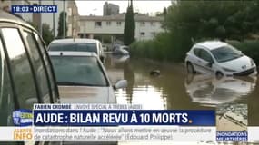 A Trèbes, la décrue s'amorce mais la majorité des habitants de ce quartier vont quitter la ville pour y revenir demain matin