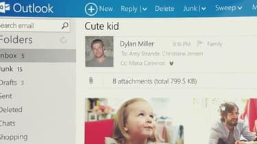La nouvelle interface du service de messagerie de Microsoft, tirée d'une présentation vidéo.