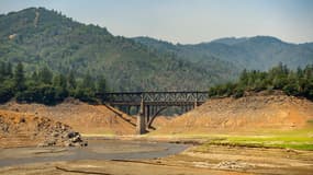 Un lac quasiment à sec en Californie, le 2 juillet 2021
