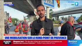 "Bloquons tout" à Antibes : une mobilisation sur le rond-point de Provence, BFM Nice Côte d'Azur est sur place