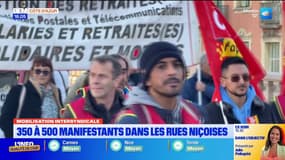 Mobilisation intersyndicale : 350 à 500 manifestants dans les rues niçoises 